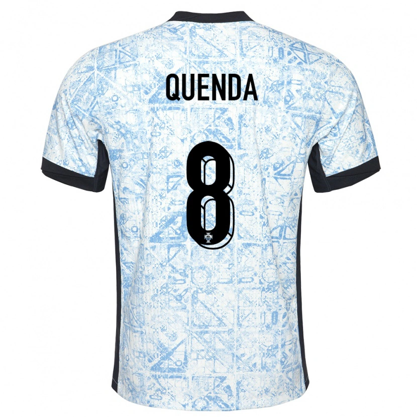 Danxen Dames Portugal Geovany Quenda #8 Crème Blauw Uitshirt Uittenue 24-26 T-Shirt