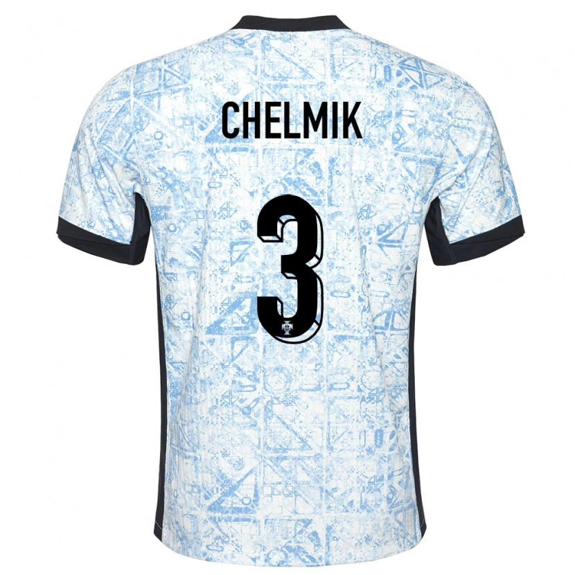 Danxen Dames Portugal Chelmik #3 Crème Blauw Uitshirt Uittenue 24-26 T-Shirt