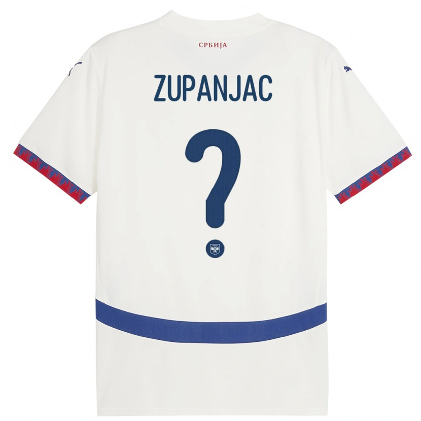 Danxen Dames Servië Matija Zupanjac #0 Wit Uitshirt Uittenue 24-26 T-Shirt