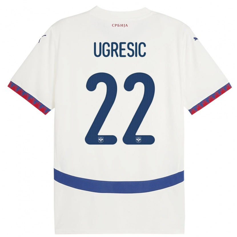 Danxen Dames Servië Ognjen Ugresic #22 Wit Uitshirt Uittenue 24-26 T-Shirt