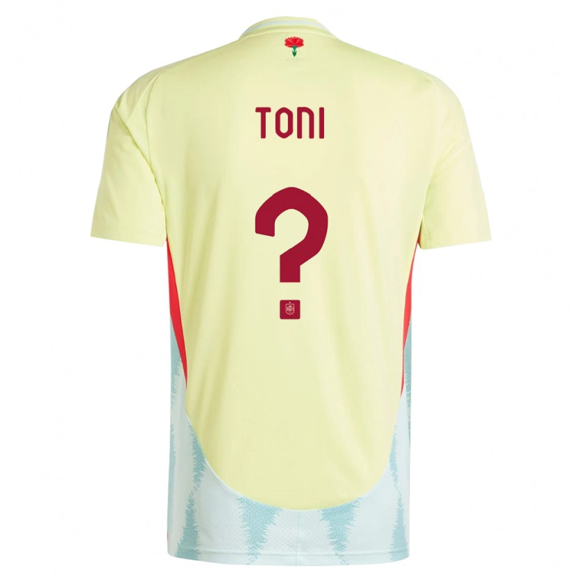 Danxen Dames Spanje Toni Fernández #0 Geel Uitshirt Uittenue 24-26 T-Shirt