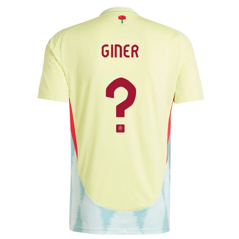 Danxen Dames Spanje Hugo Giner #0 Geel Uitshirt Uittenue 24-26 T-Shirt