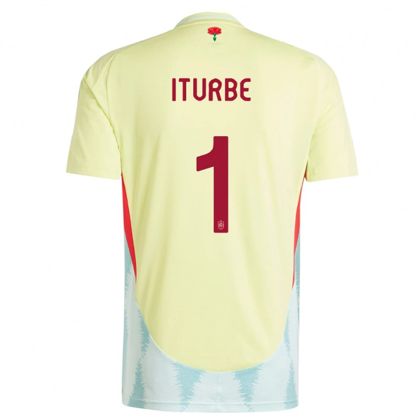 Danxen Dames Spanje Alejandro Iturbe #1 Geel Uitshirt Uittenue 24-26 T-Shirt