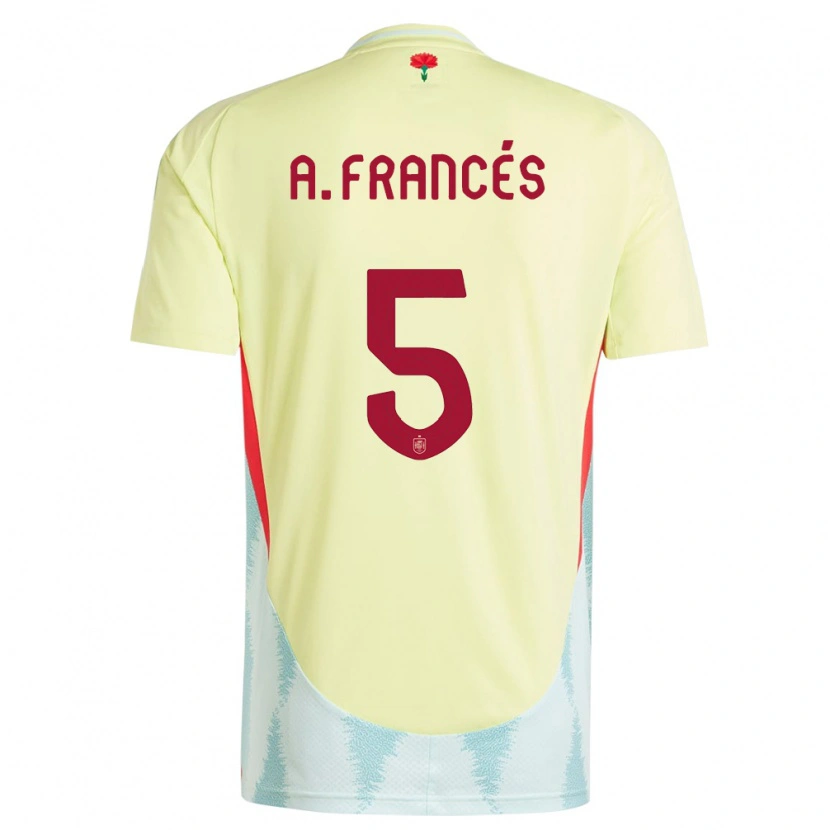 Danxen Dames Spanje Alejandro Francés #5 Geel Uitshirt Uittenue 24-26 T-Shirt