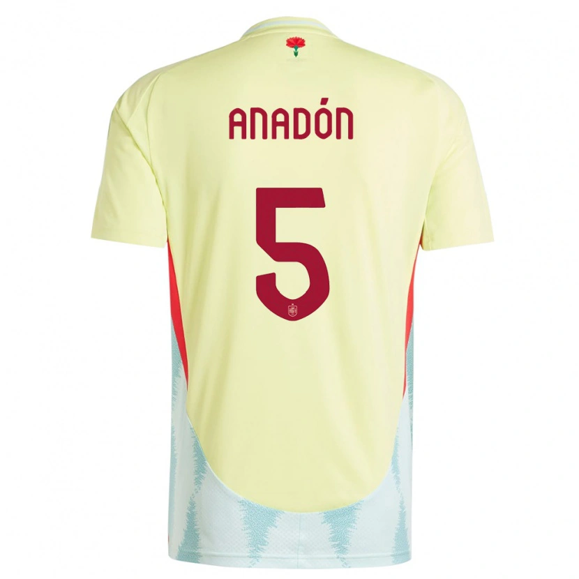 Danxen Dames Spanje Guillermo Anadón #5 Geel Uitshirt Uittenue 24-26 T-Shirt