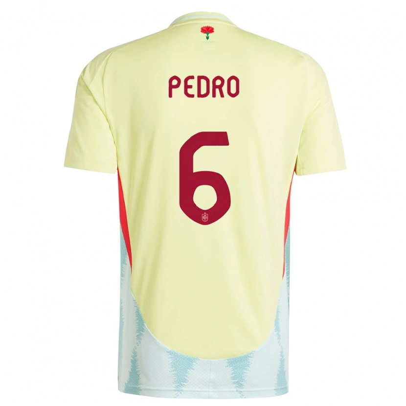 Danxen Dames Spanje Pedro Rodríguez #6 Geel Uitshirt Uittenue 24-26 T-Shirt