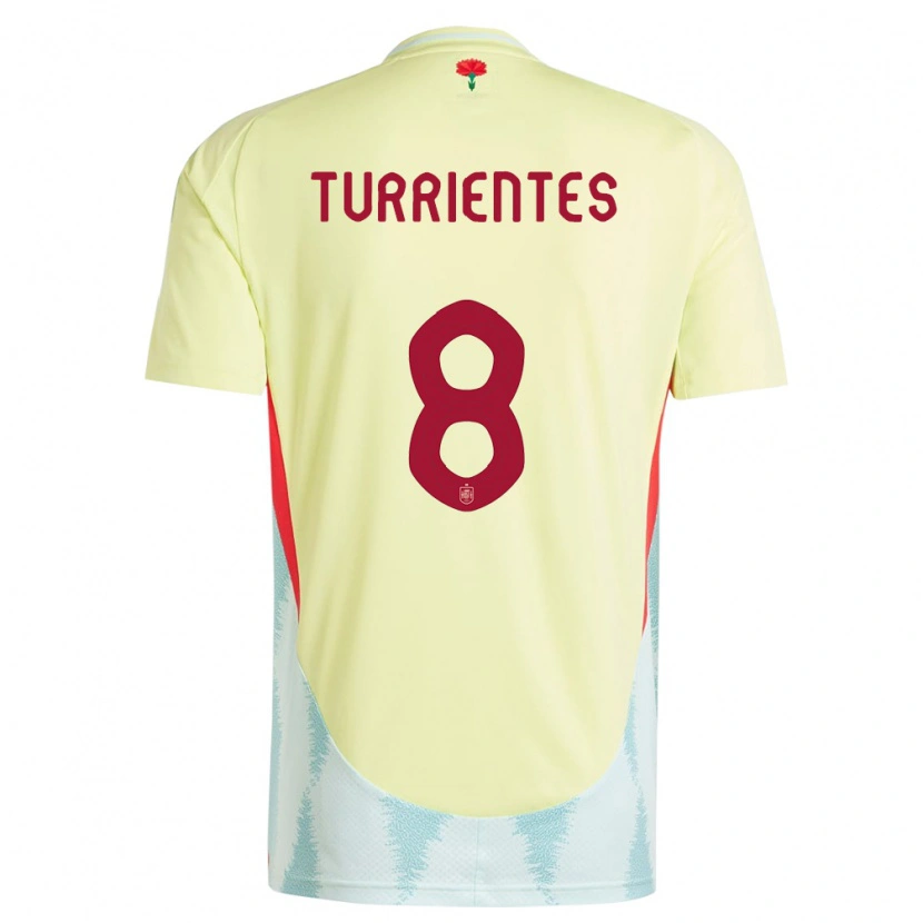 Danxen Dames Spanje Beñat Turrientes #8 Geel Uitshirt Uittenue 24-26 T-Shirt