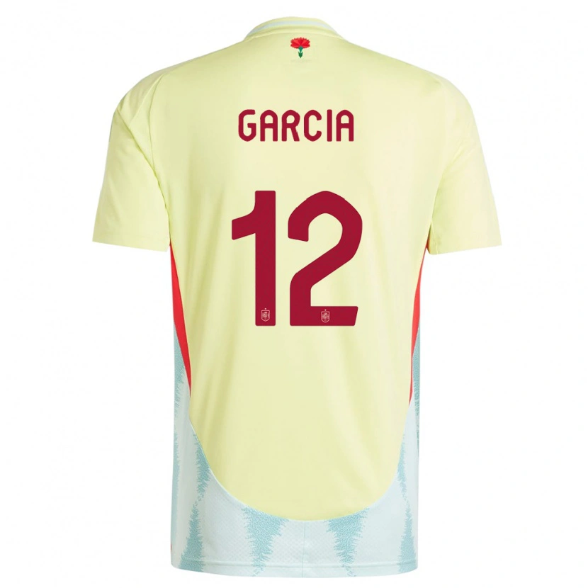 Danxen Dames Spanje Pablo García #12 Geel Uitshirt Uittenue 24-26 T-Shirt