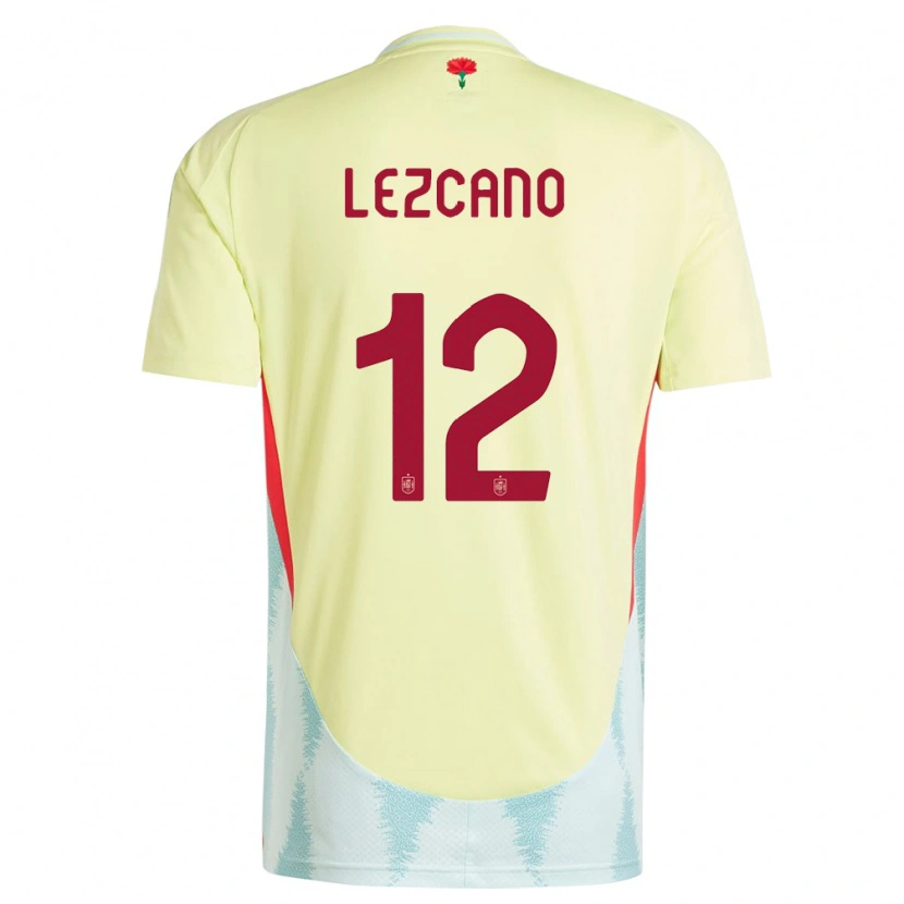 Danxen Dames Spanje Álvaro Lezcano #12 Geel Uitshirt Uittenue 24-26 T-Shirt