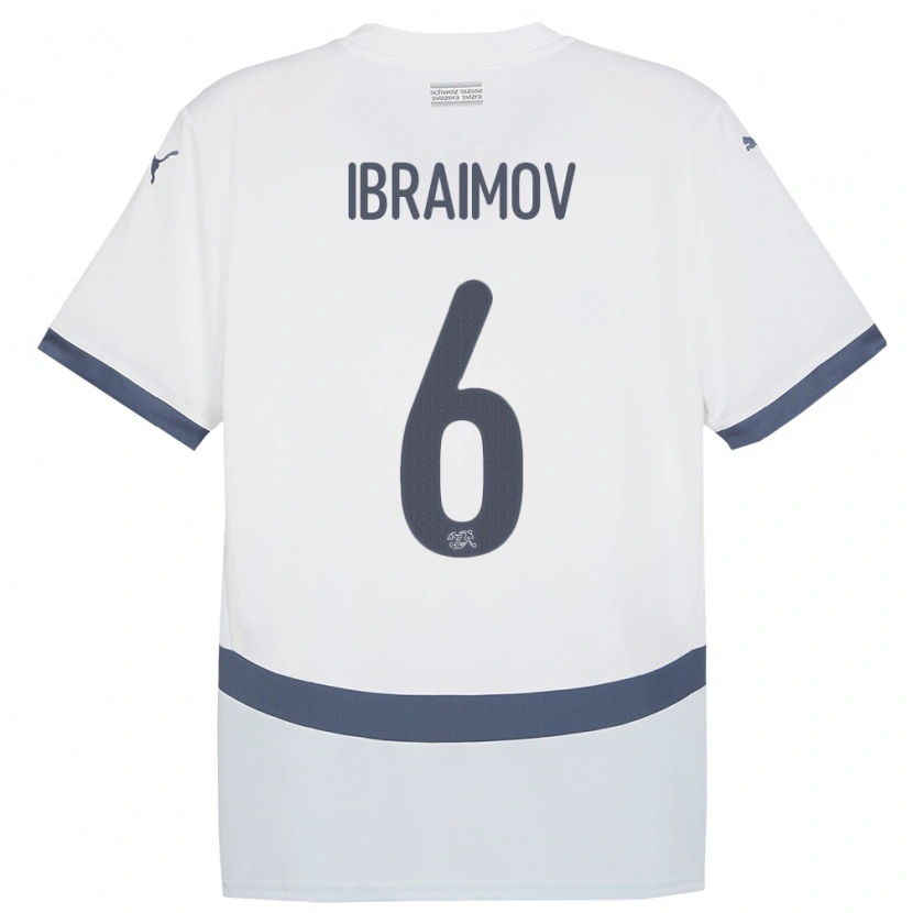 Danxen Dames Zwitserland Leonit Ibraimov #6 Wit Uitshirt Uittenue 24-26 T-Shirt