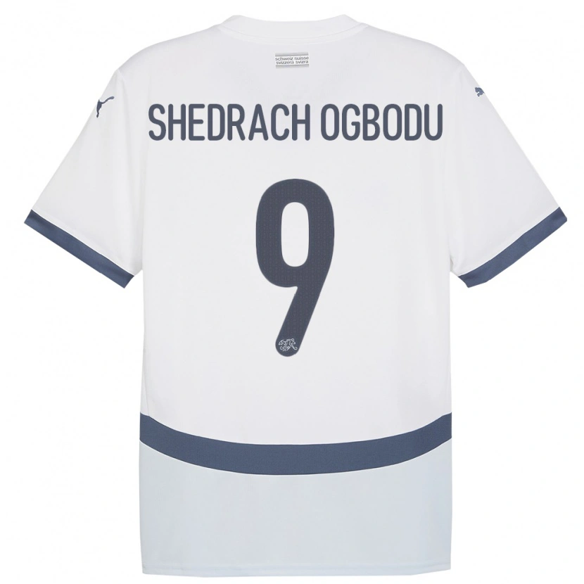 Danxen Dames Zwitserland Nathaniel Shedrach Ogbodu #9 Wit Uitshirt Uittenue 24-26 T-Shirt