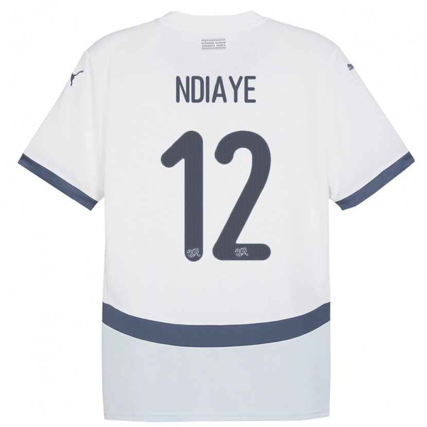 Danxen Dames Zwitserland Ahmadou Ndiaye #12 Wit Uitshirt Uittenue 24-26 T-Shirt