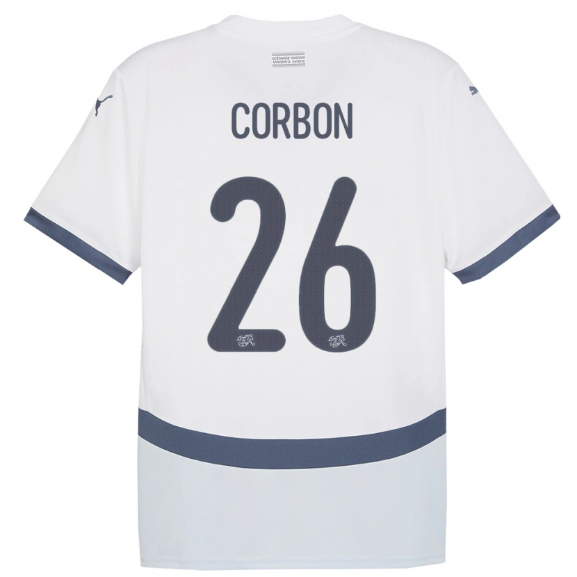Danxen Dames Zwitserland Max Corbon #26 Wit Uitshirt Uittenue 24-26 T-Shirt