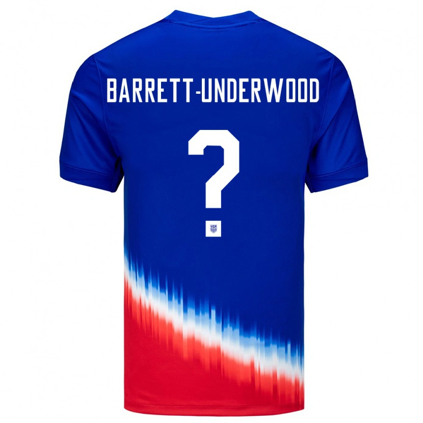 Danxen Dames Verenigde Staten Keehan Barret-Underwood #0 Blauw Uitshirt Uittenue 24-26 T-Shirt