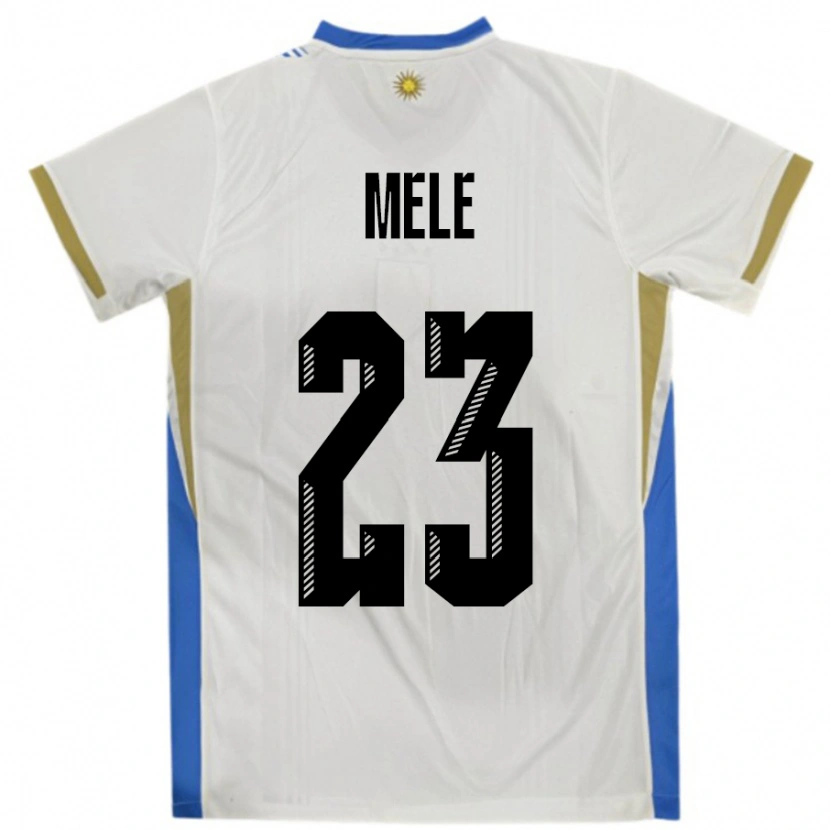 Danxen Dames Uruguay Santiago Mele #23 Wit Blauw Uitshirt Uittenue 24-26 T-Shirt