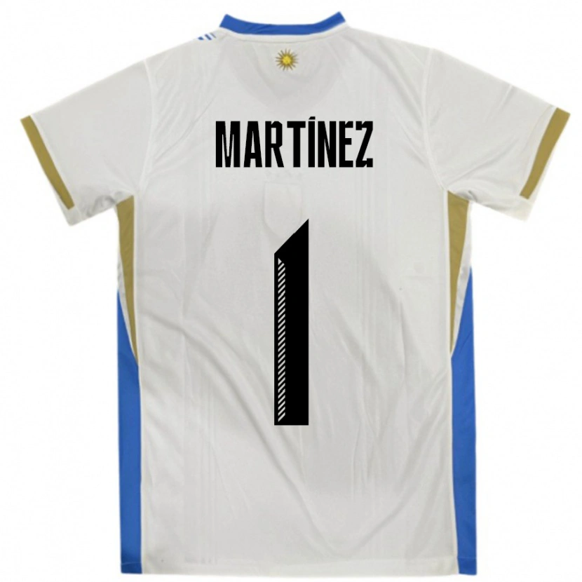 Danxen Dames Uruguay Kevin Martínez #1 Wit Blauw Uitshirt Uittenue 24-26 T-Shirt
