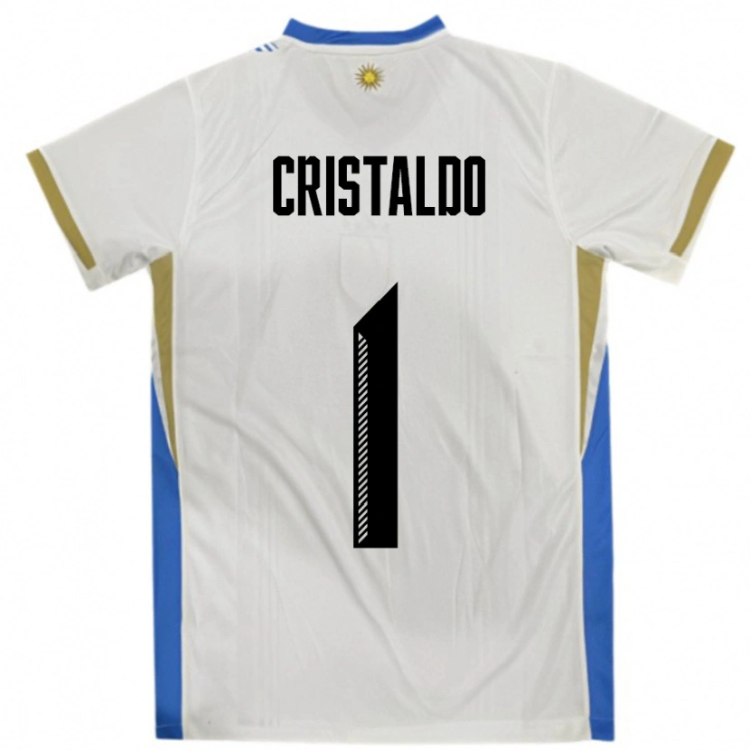 Danxen Dames Uruguay Fabian Cristaldo #1 Wit Blauw Uitshirt Uittenue 24-26 T-Shirt