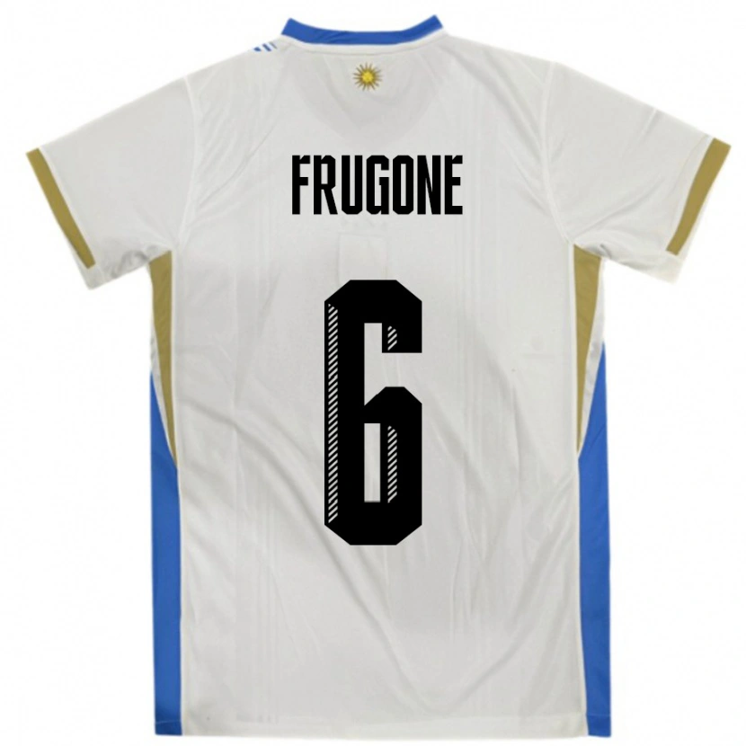Danxen Dames Uruguay Axel Frugone #6 Wit Blauw Uitshirt Uittenue 24-26 T-Shirt