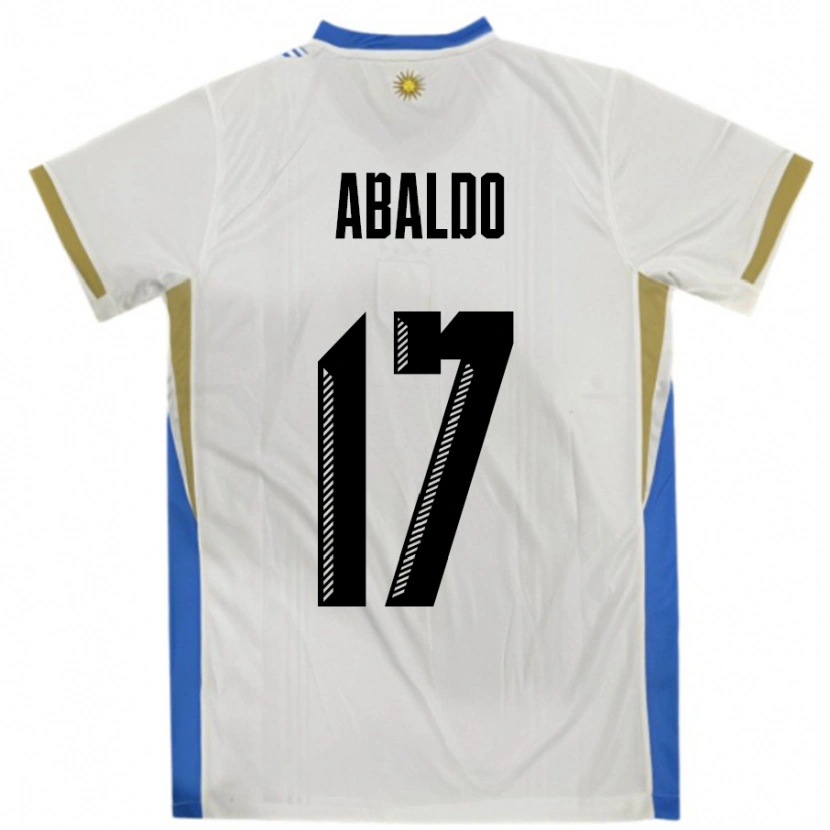 Danxen Dames Uruguay Matías Abaldo #17 Wit Blauw Uitshirt Uittenue 24-26 T-Shirt