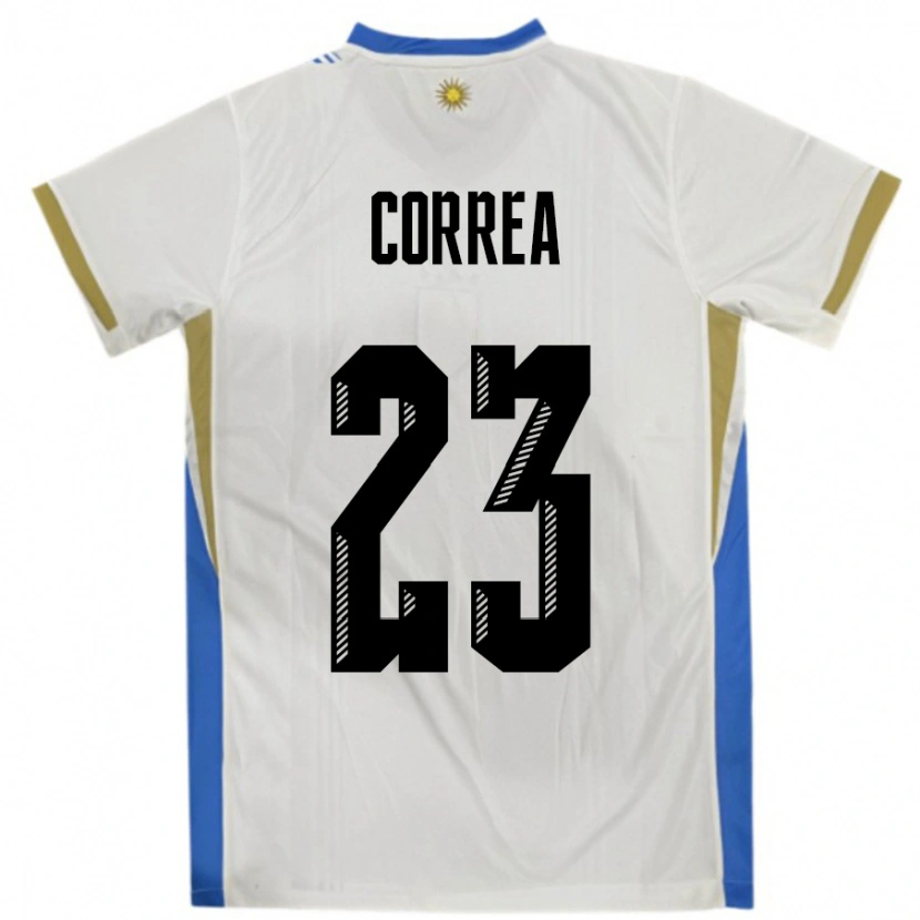 Danxen Dames Uruguay Fabrizio Correa #23 Wit Blauw Uitshirt Uittenue 24-26 T-Shirt