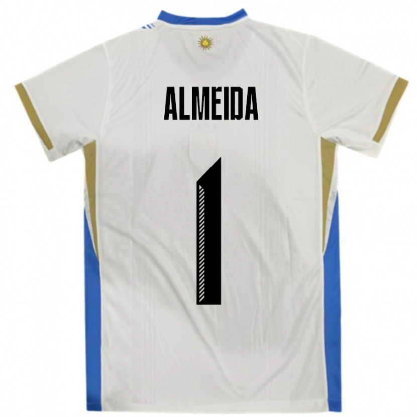 Danxen Dames Uruguay Martin Almeida #1 Wit Blauw Uitshirt Uittenue 24-26 T-Shirt