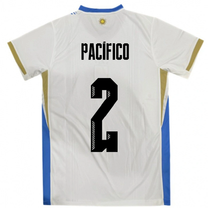 Danxen Dames Uruguay Patricio Pacifico #2 Wit Blauw Uitshirt Uittenue 24-26 T-Shirt