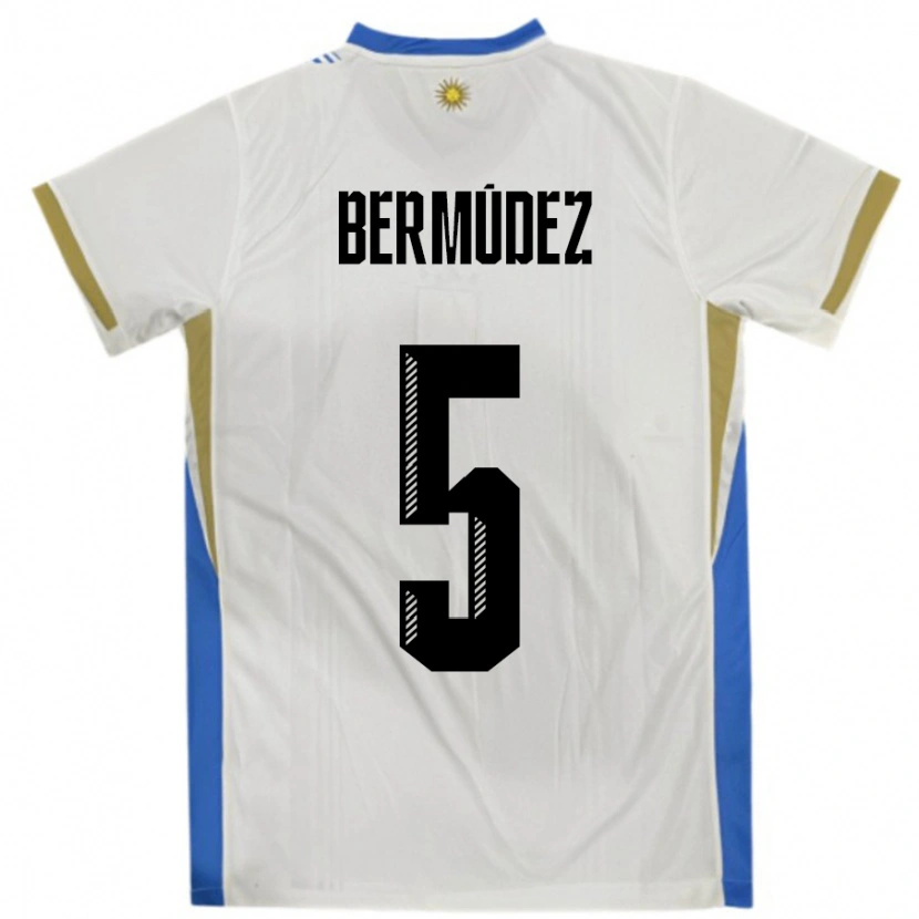 Danxen Dames Uruguay Karol Bermudez #5 Wit Blauw Uitshirt Uittenue 24-26 T-Shirt