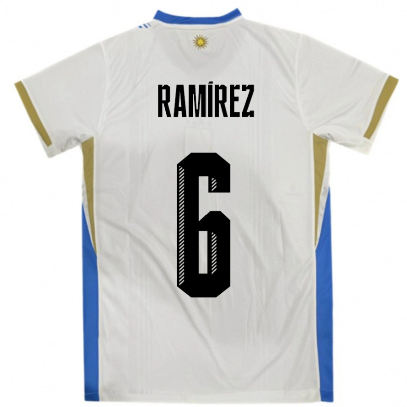 Danxen Dames Uruguay Sindy Ramirez #6 Wit Blauw Uitshirt Uittenue 24-26 T-Shirt