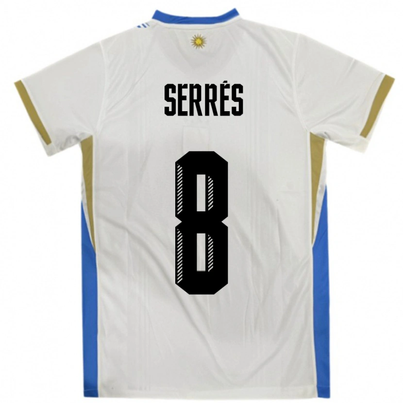 Danxen Dames Uruguay Felipe Serres #8 Wit Blauw Uitshirt Uittenue 24-26 T-Shirt