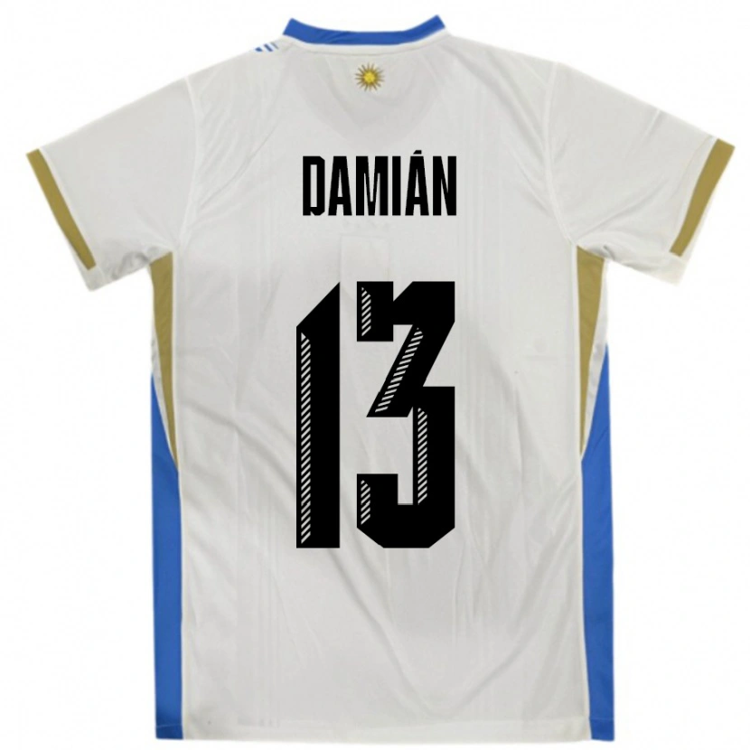 Danxen Dames Uruguay Damian Suarez #13 Wit Blauw Uitshirt Uittenue 24-26 T-Shirt