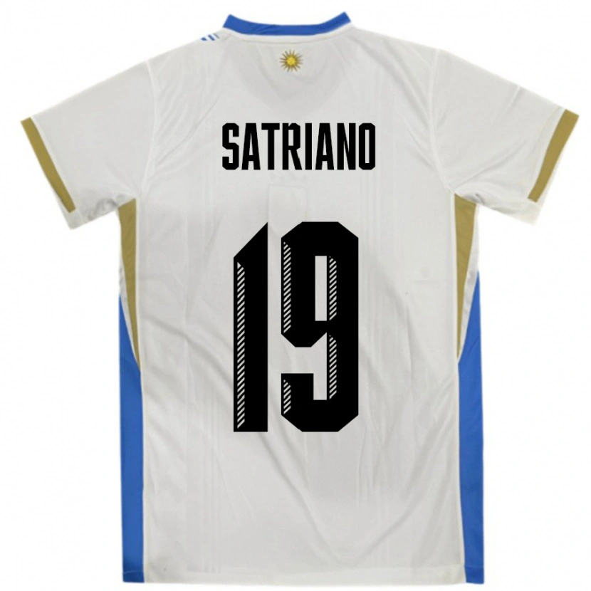 Danxen Dames Uruguay Martin Satriano #19 Wit Blauw Uitshirt Uittenue 24-26 T-Shirt