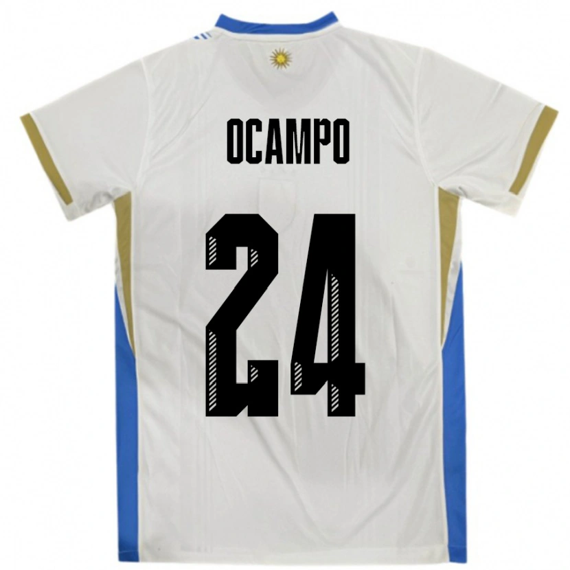 Danxen Dames Uruguay Brian Ocampo #24 Wit Blauw Uitshirt Uittenue 24-26 T-Shirt