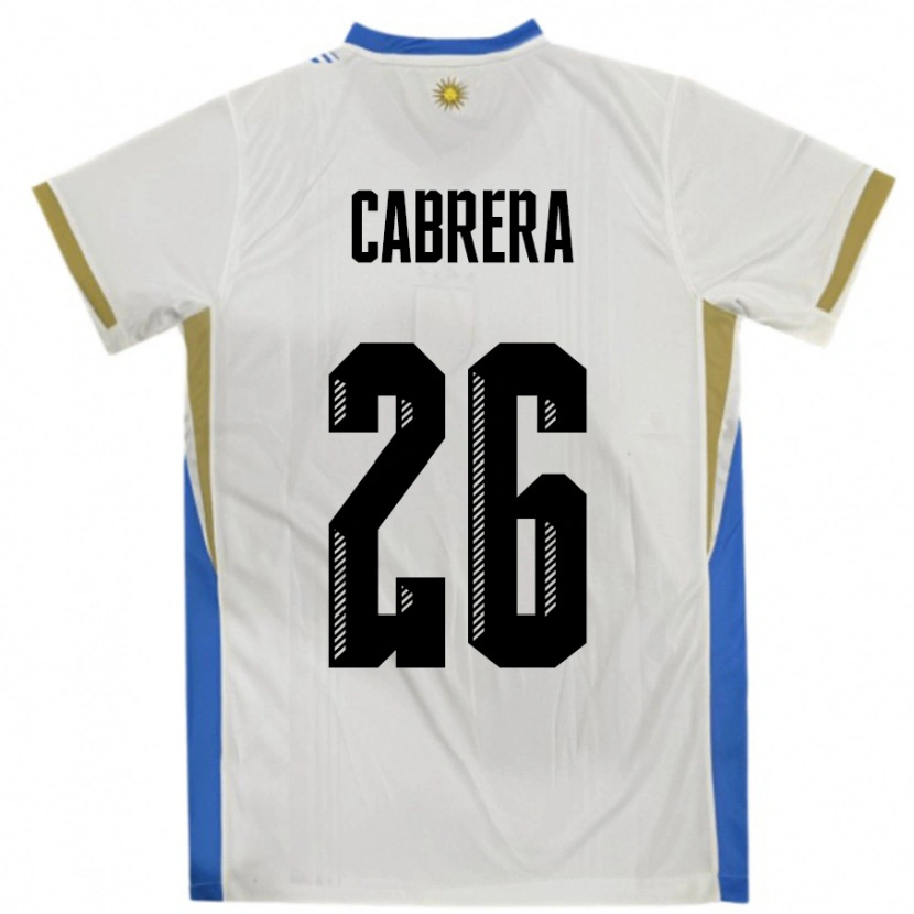 Danxen Dames Uruguay Leandro Cabrera #26 Wit Blauw Uitshirt Uittenue 24-26 T-Shirt