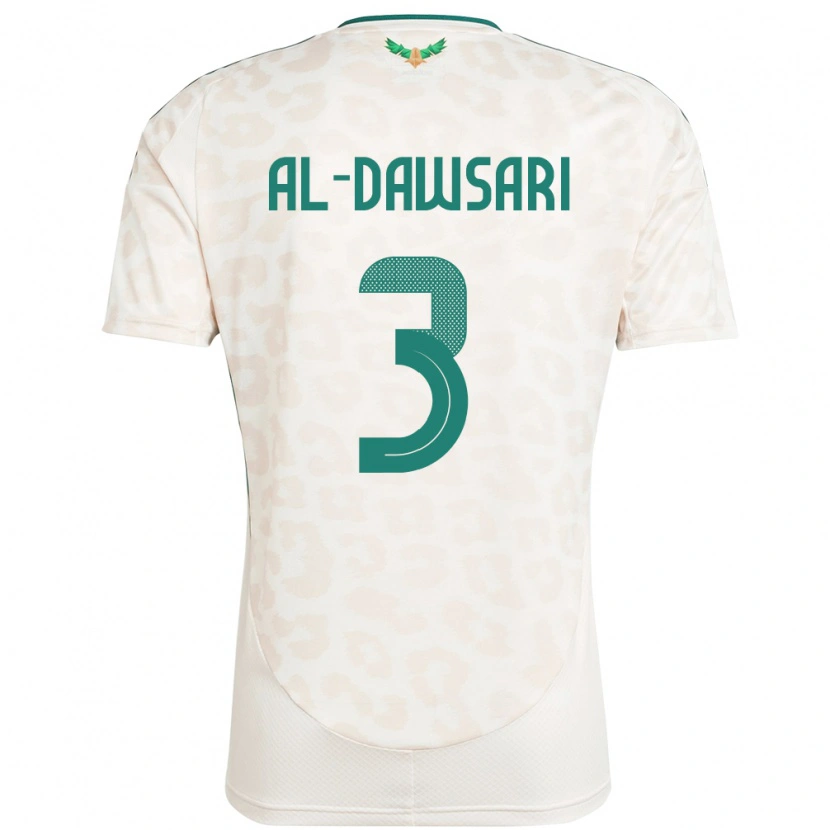Danxen Dames Saoedi-Arabië Mohammed Al-Dawsari #3 Wit Uitshirt Uittenue 24-26 T-Shirt