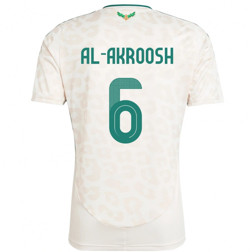 Danxen Dames Saoedi-Arabië Hassan Al-Akroosh #6 Wit Uitshirt Uittenue 24-26 T-Shirt