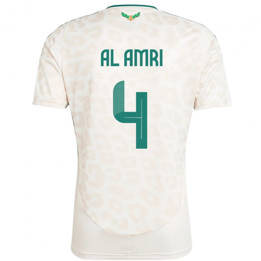 Danxen Dames Saoedi-Arabië Abdulelah Al Amri #4 Wit Uitshirt Uittenue 24-26 T-Shirt