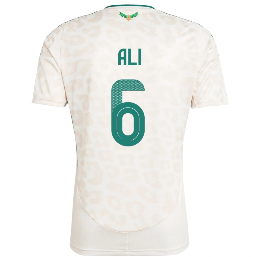 Danxen Dames Saoedi-Arabië Amjad Ali #6 Wit Uitshirt Uittenue 24-26 T-Shirt