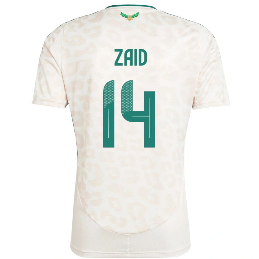 Danxen Dames Saoedi-Arabië Abdullah Zaid #14 Wit Uitshirt Uittenue 24-26 T-Shirt