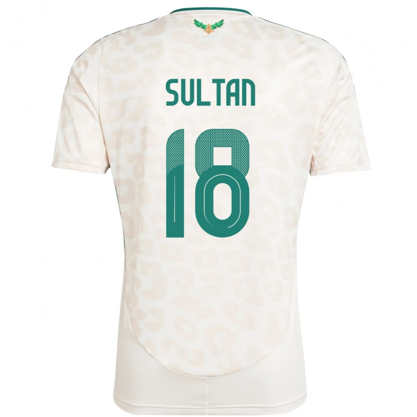 Danxen Dames Saoedi-Arabië Qasim Sultan #18 Wit Uitshirt Uittenue 24-26 T-Shirt