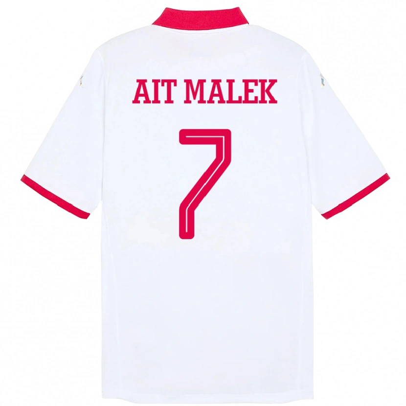 Danxen Dames Tunesië Bilel Aït Malek #7 Wit Uitshirt Uittenue 24-26 T-Shirt