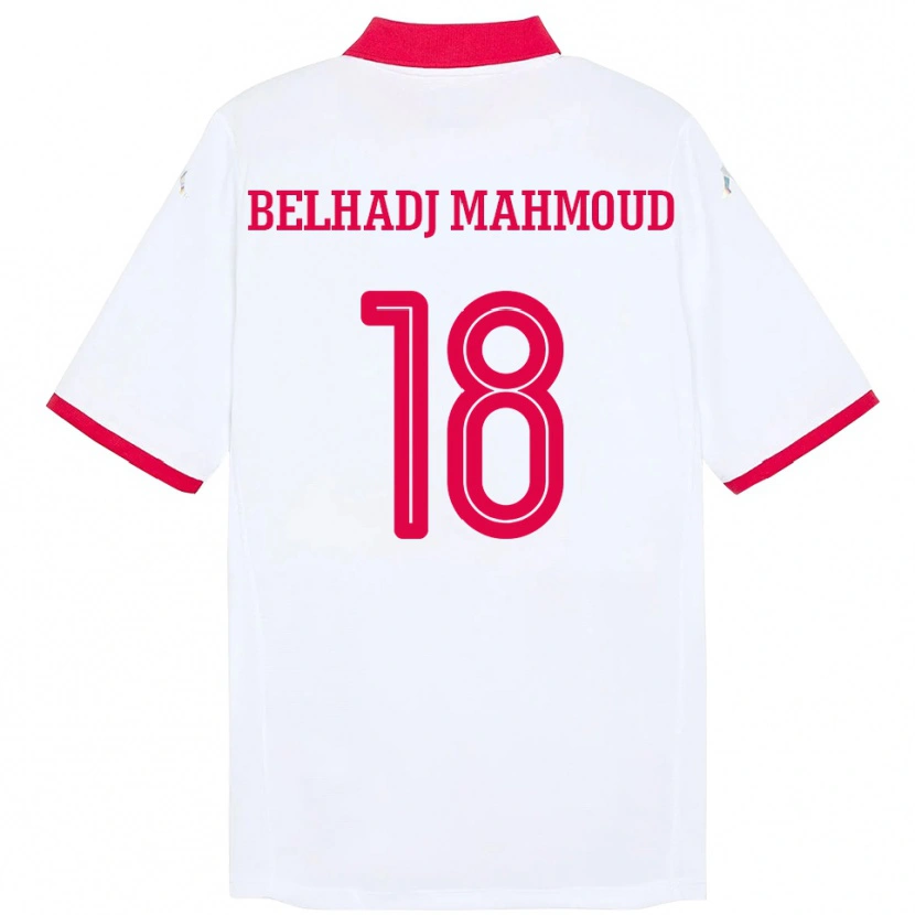 Danxen Dames Tunesië Mohamed Belhadj Mahmoud #18 Wit Uitshirt Uittenue 24-26 T-Shirt