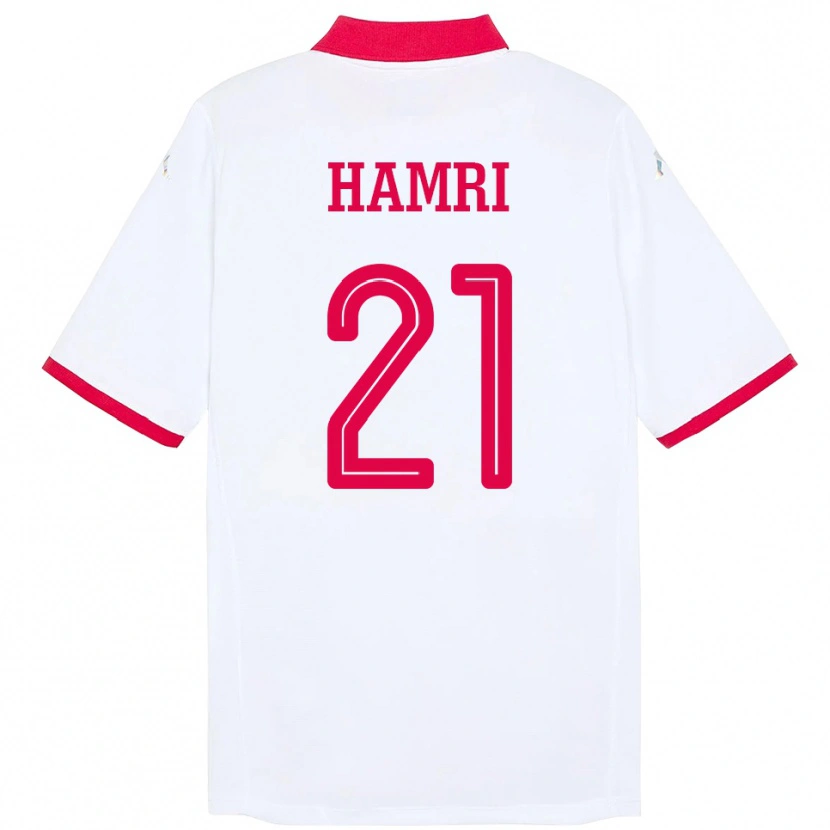 Danxen Dames Tunesië Rabii Hamri #21 Wit Uitshirt Uittenue 24-26 T-Shirt