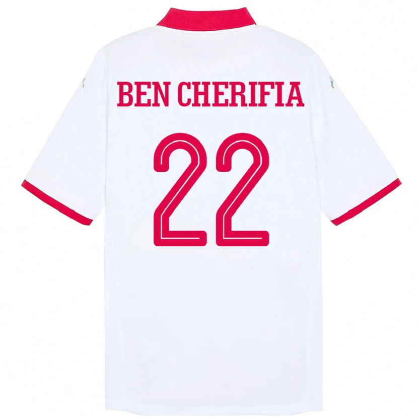 Danxen Dames Tunesië Moez Ben Cherifia #22 Wit Uitshirt Uittenue 24-26 T-Shirt