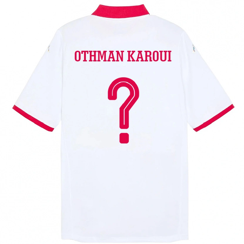 Danxen Dames Tunesië Mohamed Othman Karoui #0 Wit Uitshirt Uittenue 24-26 T-Shirt