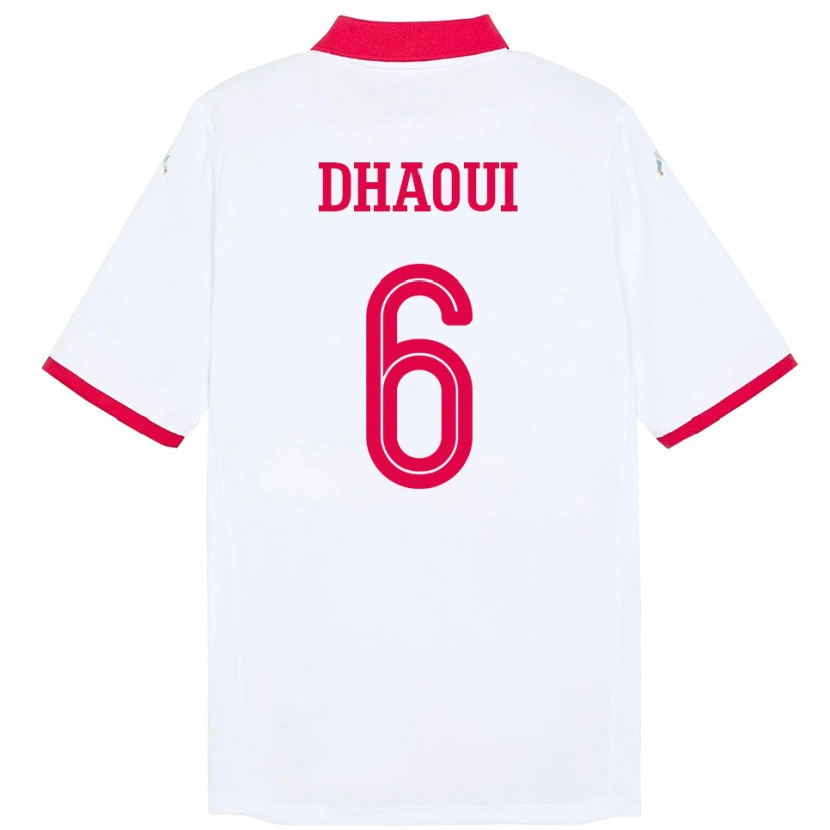 Danxen Dames Tunesië Elyes Dhaoui #6 Wit Uitshirt Uittenue 24-26 T-Shirt