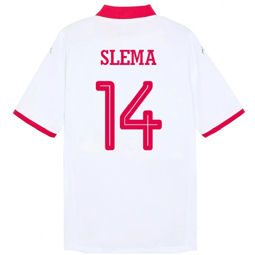 Danxen Dames Tunesië Mazen Slema #14 Wit Uitshirt Uittenue 24-26 T-Shirt