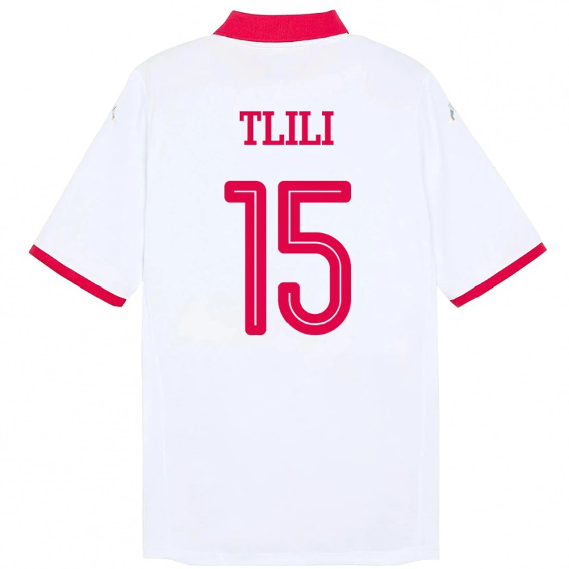 Danxen Dames Tunesië Mehdi Tlili #15 Wit Uitshirt Uittenue 24-26 T-Shirt