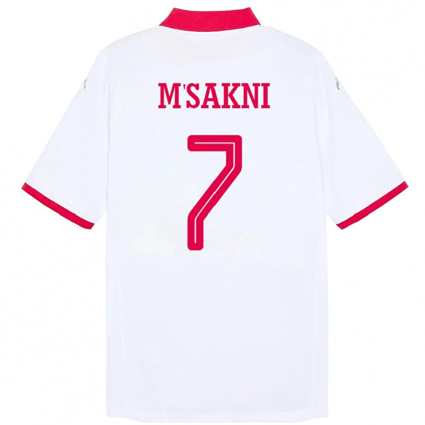 Danxen Dames Tunesië Youssef M Sakni #7 Wit Uitshirt Uittenue 24-26 T-Shirt