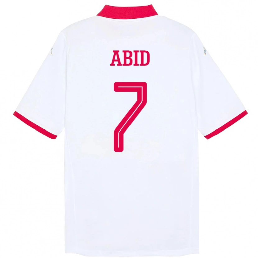 Danxen Dames Tunesië Aziz Abid #7 Wit Uitshirt Uittenue 24-26 T-Shirt
