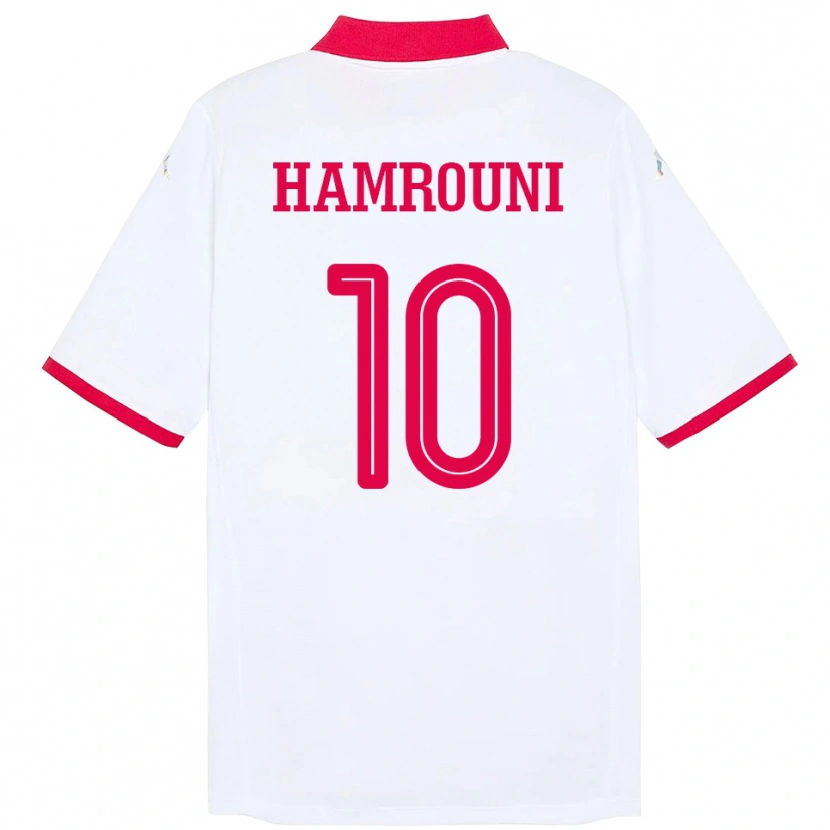 Danxen Dames Tunesië Rayen Hamrouni #10 Wit Uitshirt Uittenue 24-26 T-Shirt